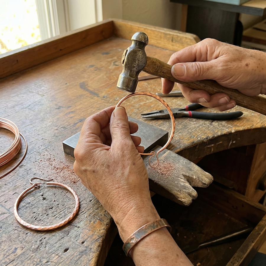 Boucles d'oreilles en cuivre Saule de Vera