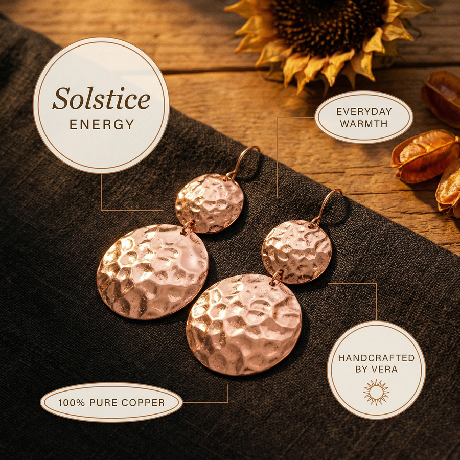 Boucles d'oreilles en cuivre Solstice de Vera