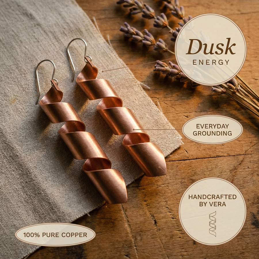 Boucles d'oreilles en cuivre Crépuscule de Vera