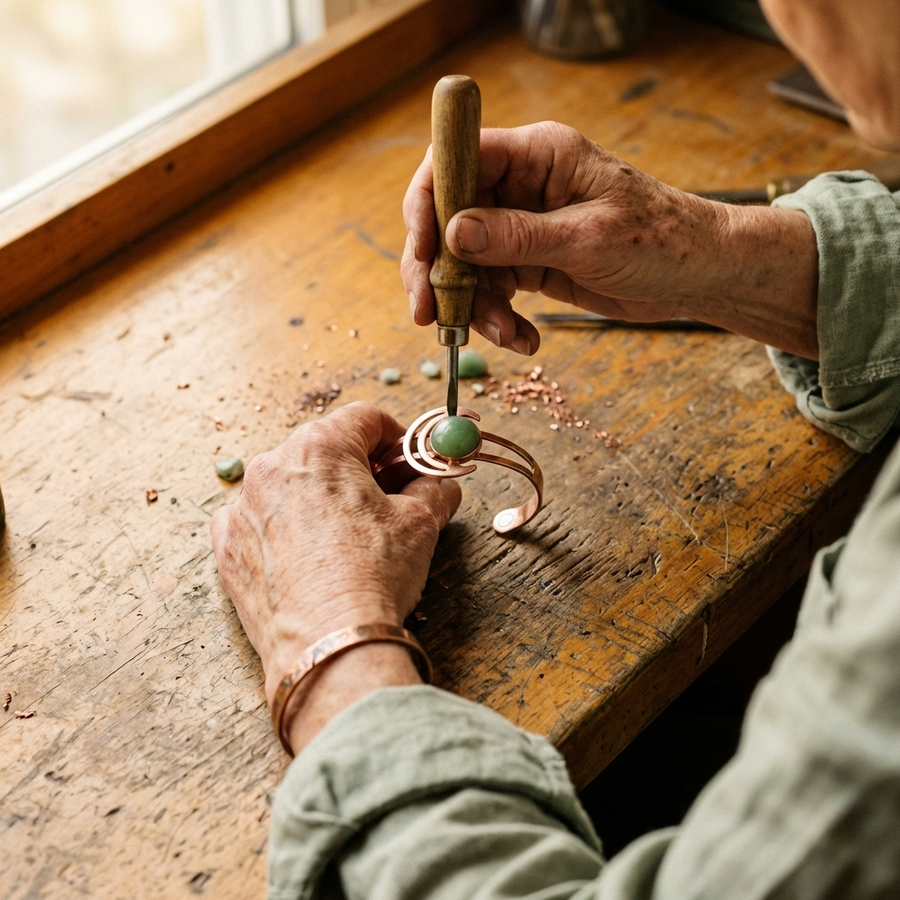 Bracelet en cuivre vert Sphère de Vera