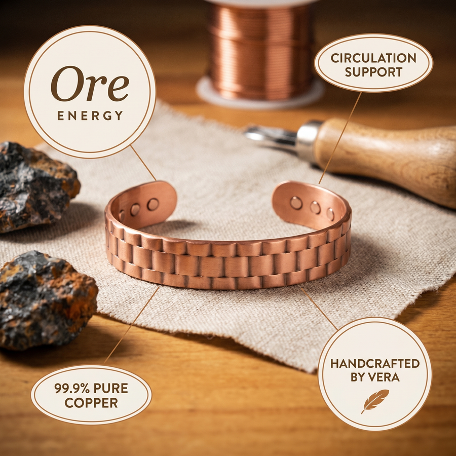 Bracelet en cuivre pour homme Minerai de Vera