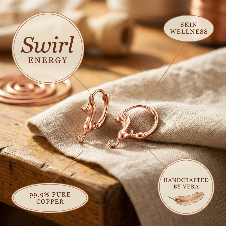 Boucles d'oreilles en cuivre Tourbillon de Vera