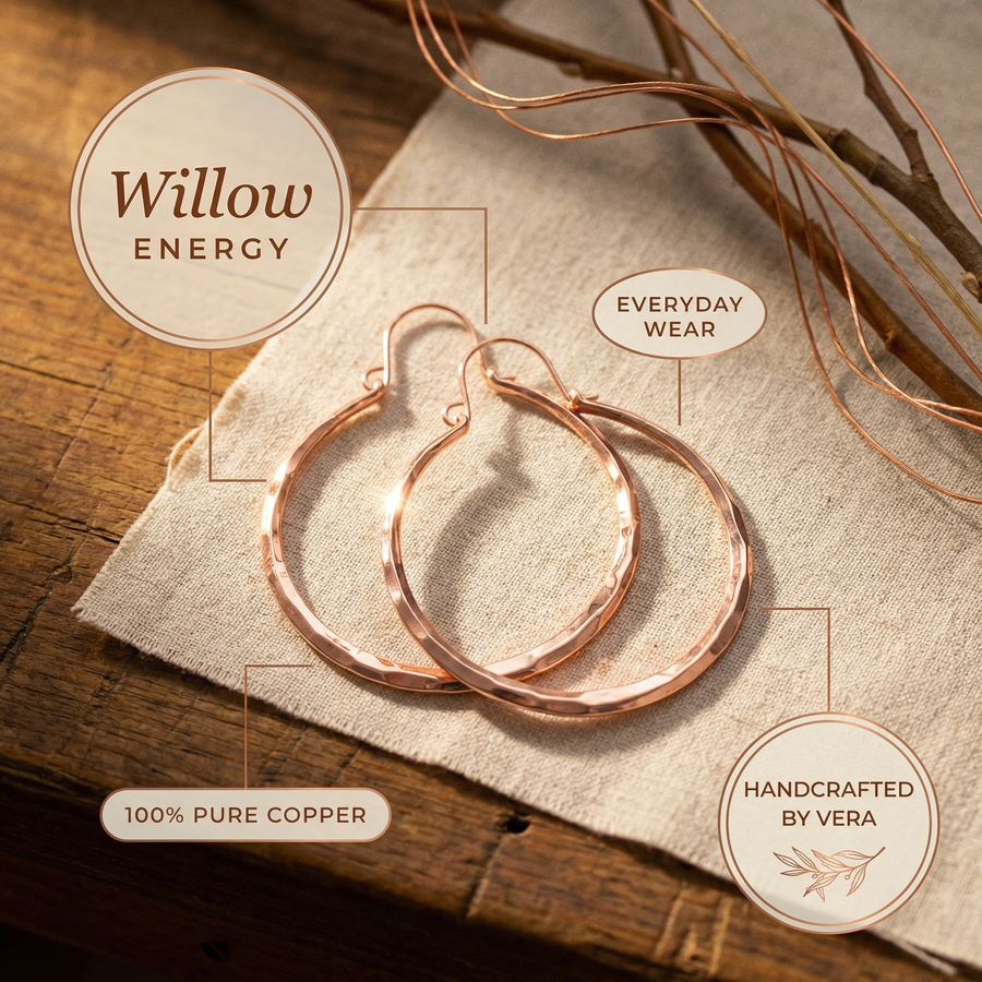 Boucles d'oreilles en cuivre Saule de Vera
