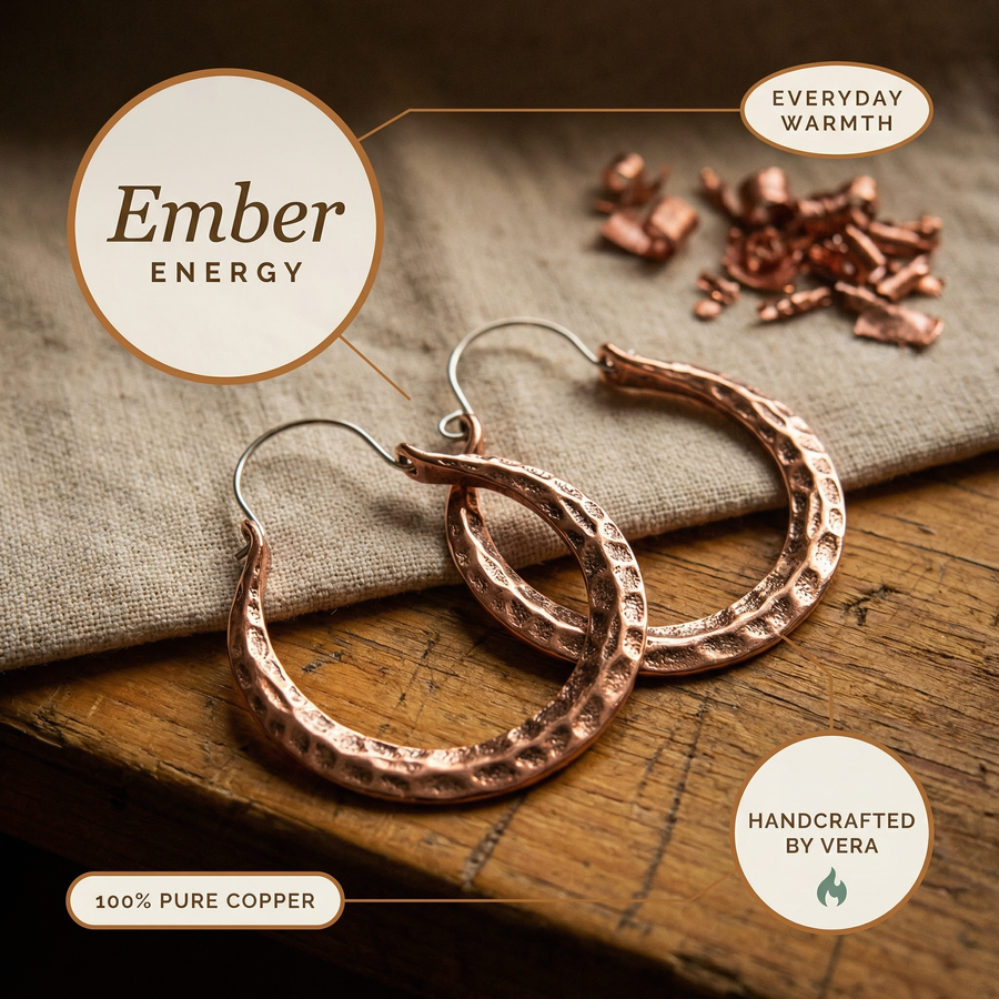 Boucles d'oreilles en cuivre Braise de Vera