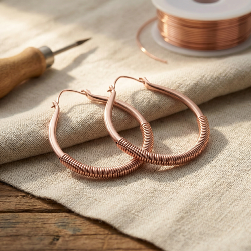 Boucles d'oreilles en cuivre Ruisseau de Vera