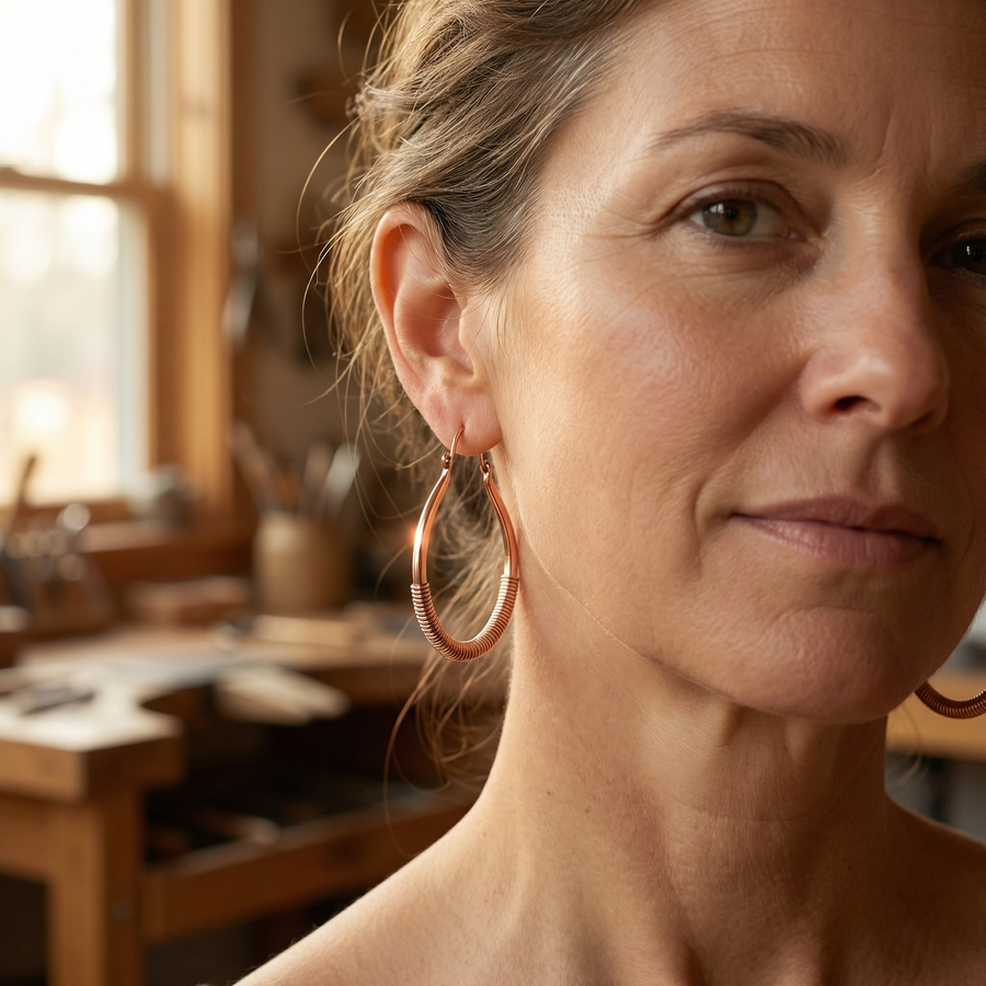Boucles d'oreilles en cuivre Ruisseau de Vera