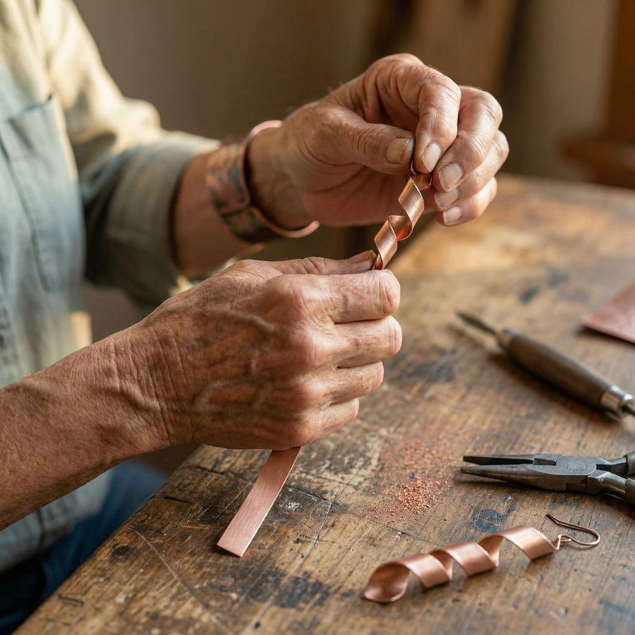 Boucles d'oreilles en cuivre Crépuscule de Vera