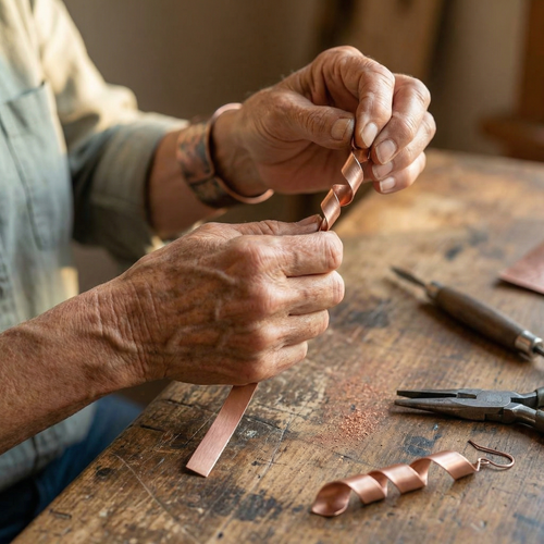 Boucles d'oreilles en cuivre Crépuscule de Vera