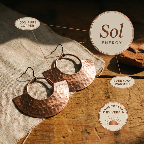 Boucles d'oreilles en cuivre Soleil de Vera