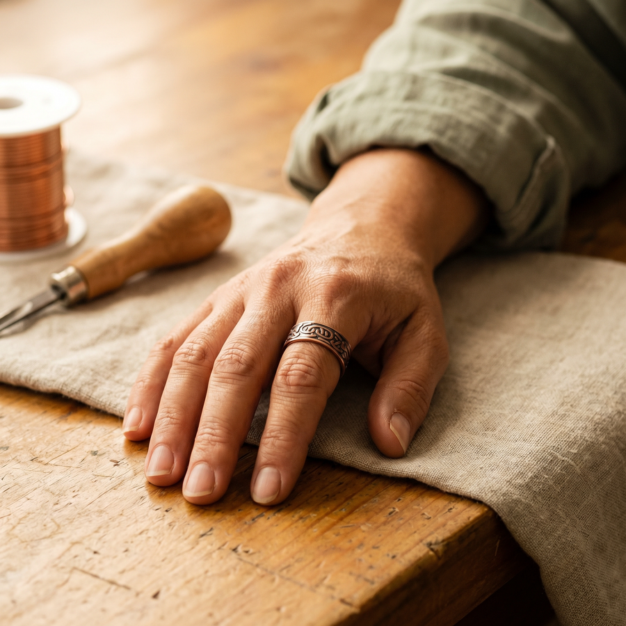 Bague en cuivre Bardane de Vera