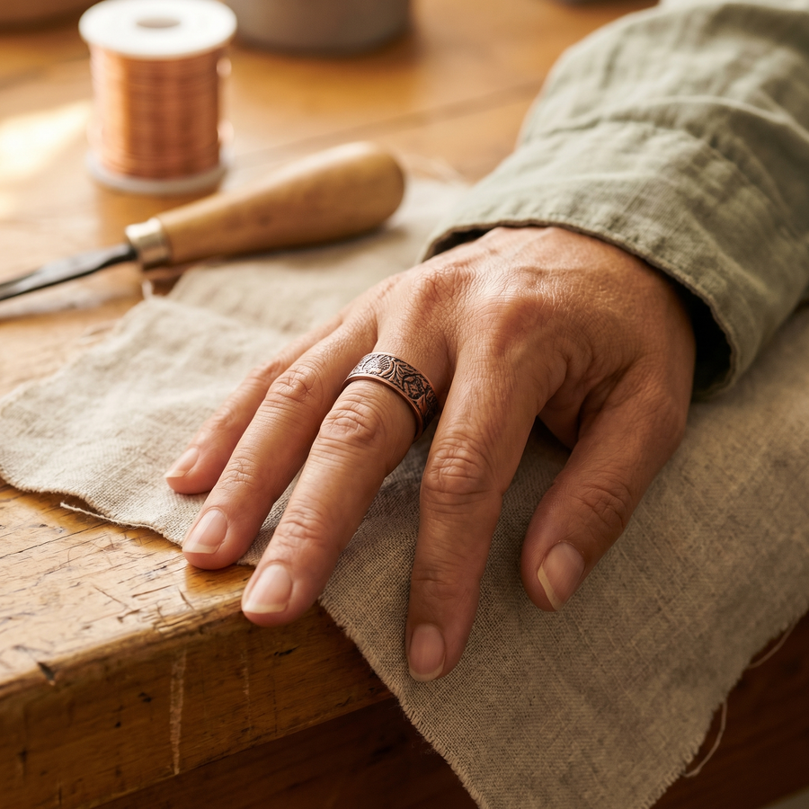 Bague en cuivre Tronc de Vera