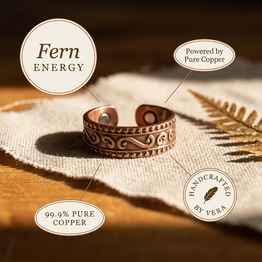 Bague en cuivre Fougère de Vera