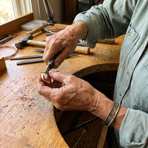 Boucles d'oreilles en cuivre Vallon de Vera