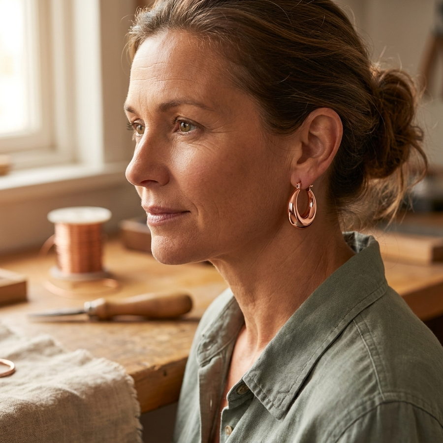 Boucles d'oreilles en cuivre Marne de Vera
